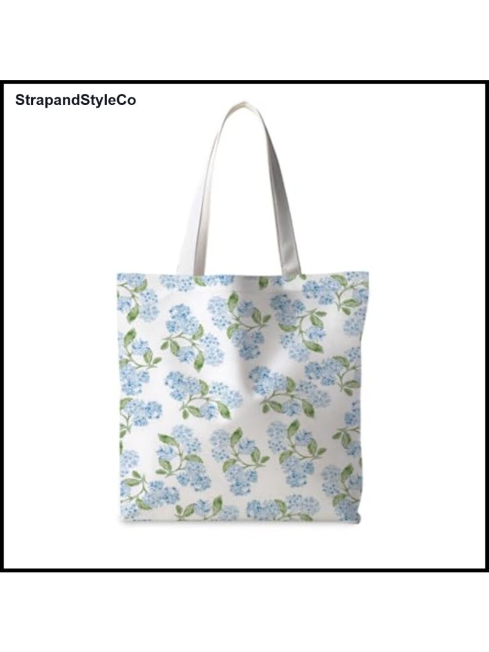 Floral Print Canvas Tote Bag Reusable Foldable Grocery Shoulder Bag
